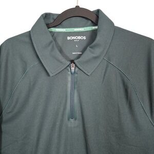 Bonobos Mens L Quarter Zip Long Sleeve Golf Polo Green GKT11539N-1259G